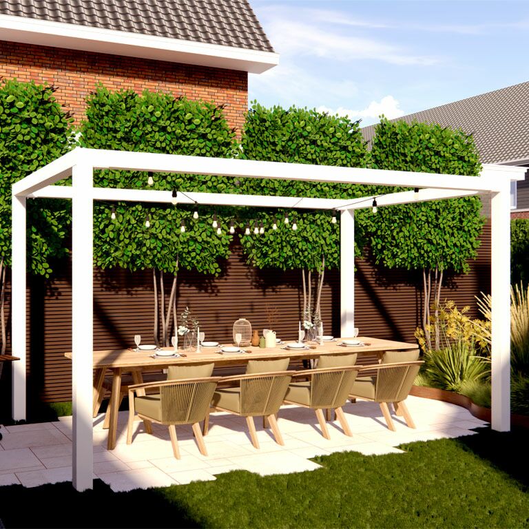 Práškom lakovaná oceľová pergola usporiadanie štvorcový 224 x 200 cm