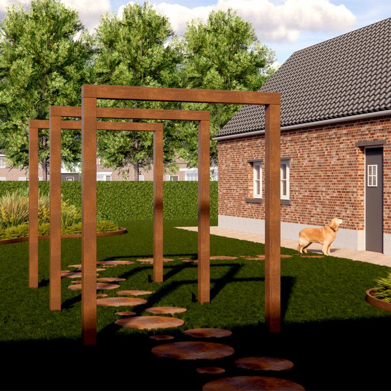 Pergola z cortenovej ocele rovné 200 cm