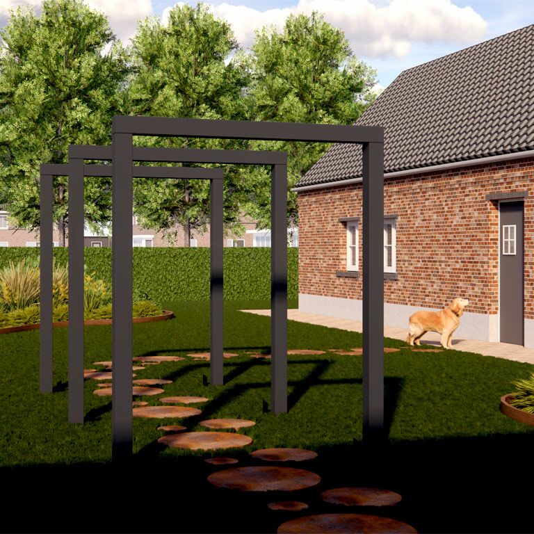 Práškom lakovaná oceľová pergola rovné 150 cm