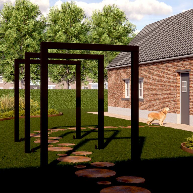 Práškom lakovaná oceľová pergola rovné 200 cm