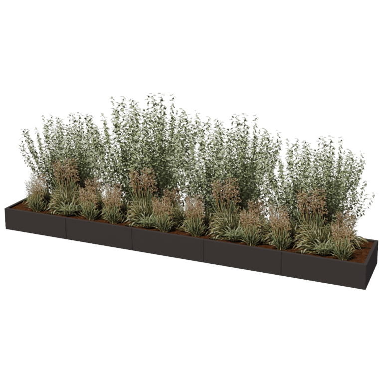 Práškom lakovaný oceľový kvetináč Texas xxl 500 x 80 cm