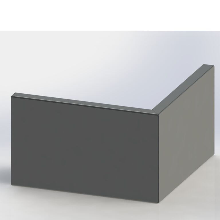 Práškom lakovaná oceľová oporná stena vonkajší roh 100 x 100 cm (výška 60 cm)