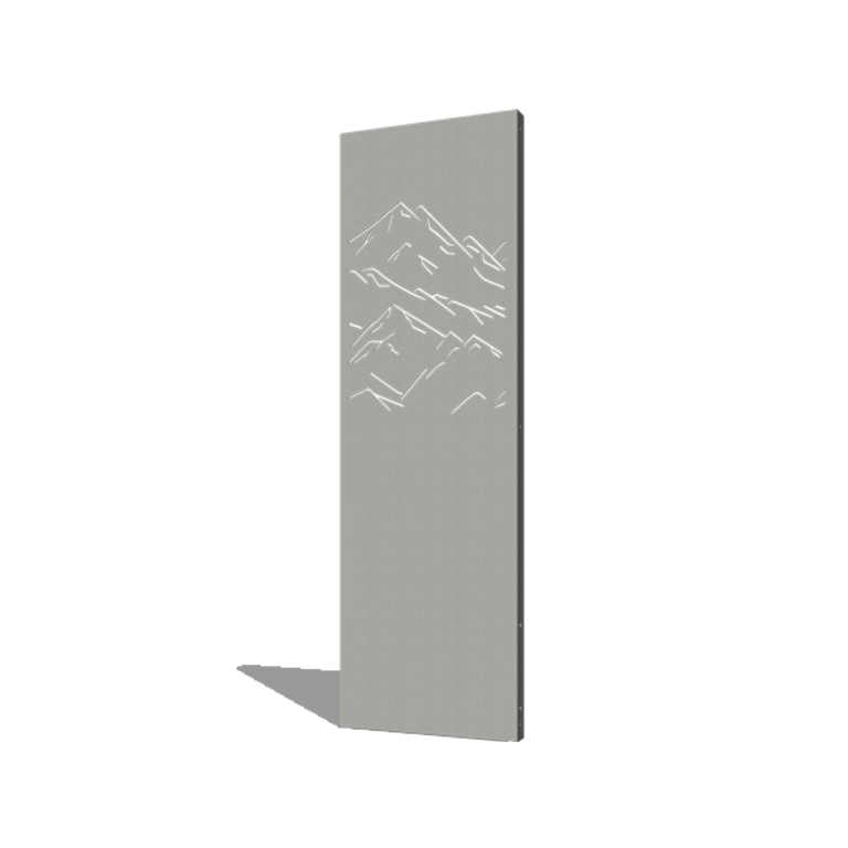 Práškom lakovaný oceľový panel hory kompozícia 3 60 x 6 x 190 cm