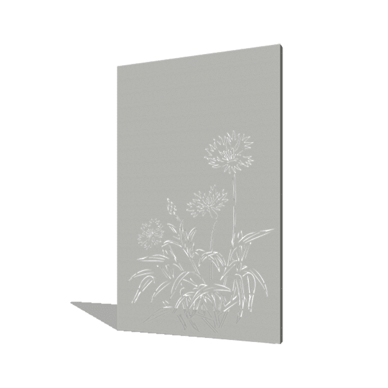 Práškom lakovaný oceľový panel nevädza 120 x 6 x 190 cm