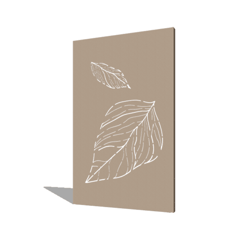 Práškom lakovaný oceľový panel veľké padajúce lístie 120 x 6 x 190 cm