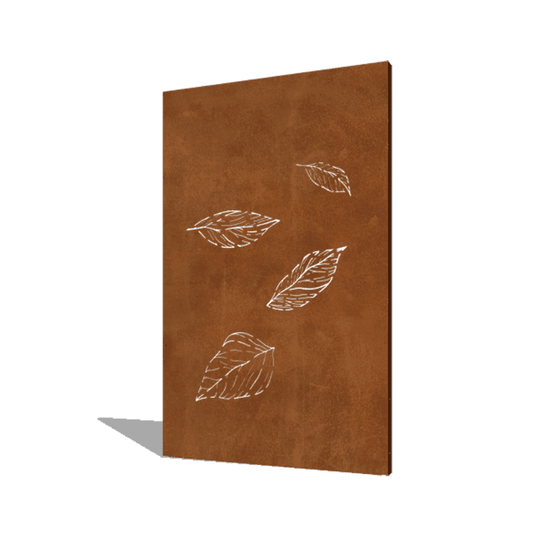 Panel z cortenovej ocele malé padajúce lístie 120 x 6 x 190 cm