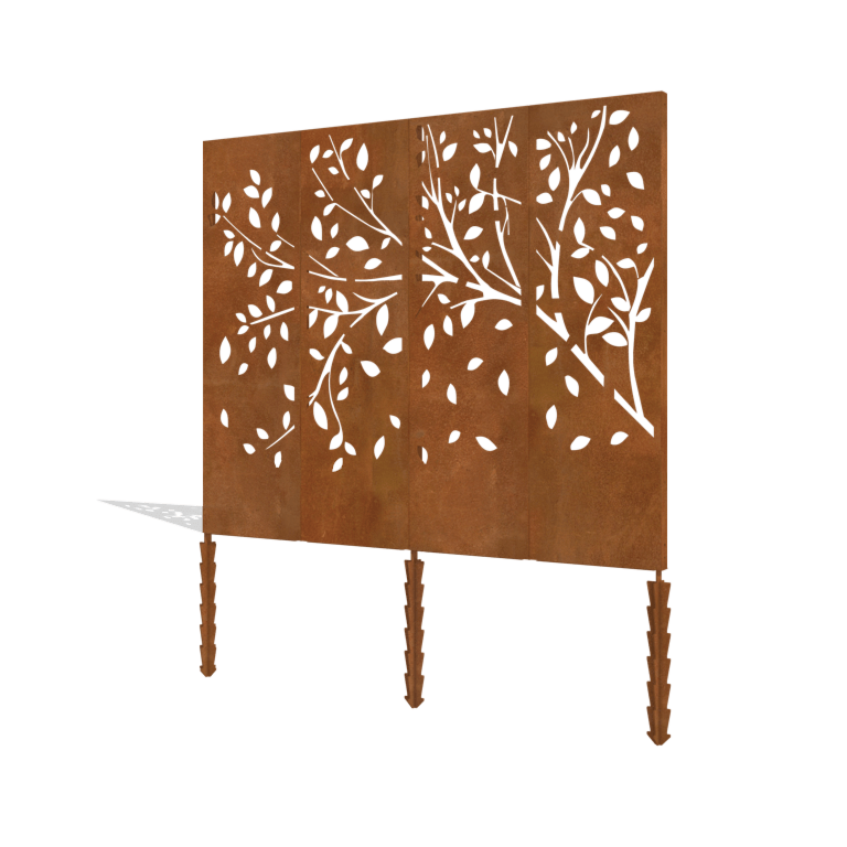 Kompletná sada panelov z kortenovej ocele Strom 240 x 6 x 190 cm