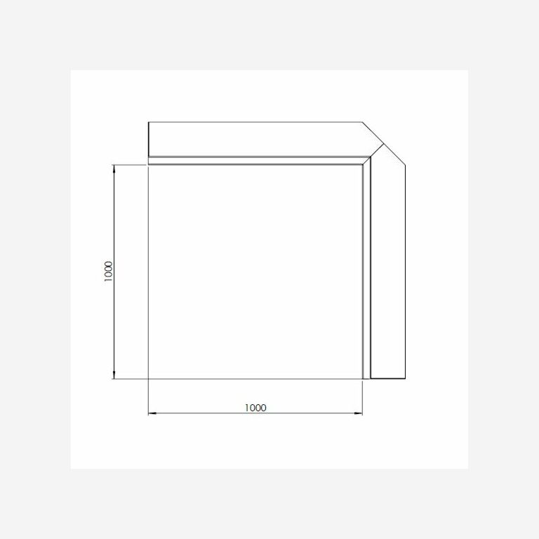 Oporná stena z cortenovej ocele vnútorný roh 100 x 100 cm (výška 50 cm)