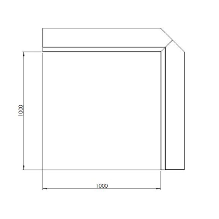 Práškom lakovaná oceľová oporná stena vnútorný roh 100 x 100 cm (výška 30 cm)