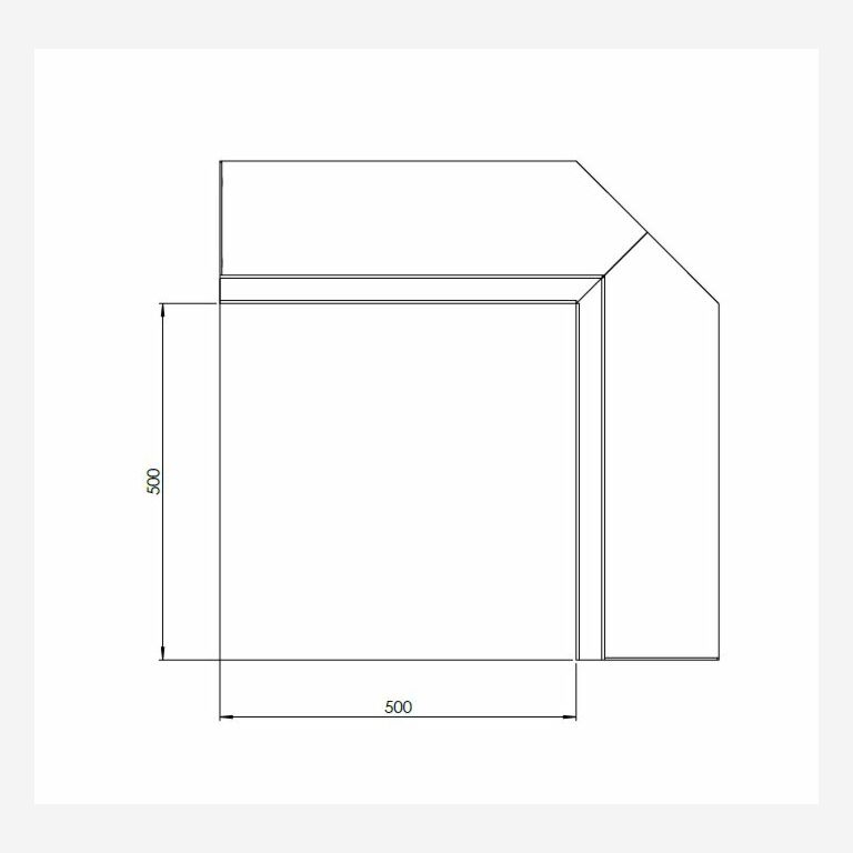 Oporná stena z cortenovej ocele vnútorný roh 50 x 50 cm (výška 50 cm)