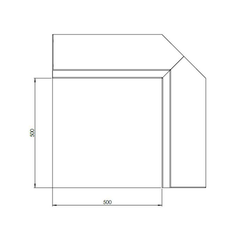 Oporná stena z cortenovej ocele vnútorný roh 50 x 50 cm (výška 40 cm)