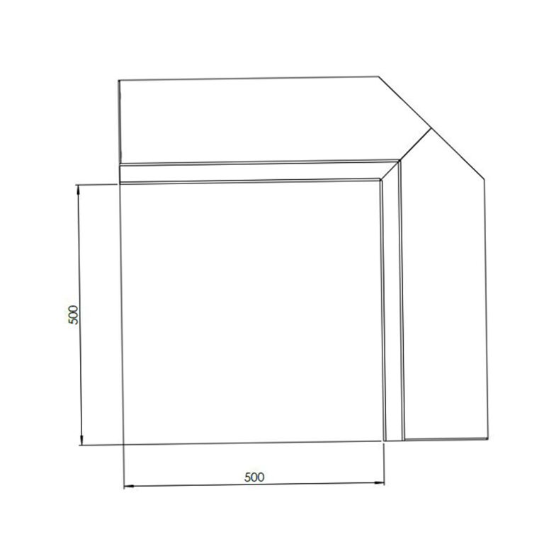 Oporná stena z cortenovej ocele vnútorný roh 50 x 50 cm (výška 30 cm)