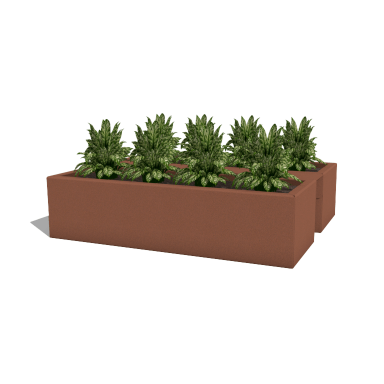 Práškom lakovaný oceľový kvetináč na balkón 60 cm