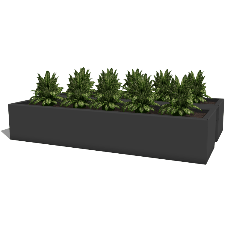 Práškom lakovaný oceľový kvetináč na balkón 80 cm
