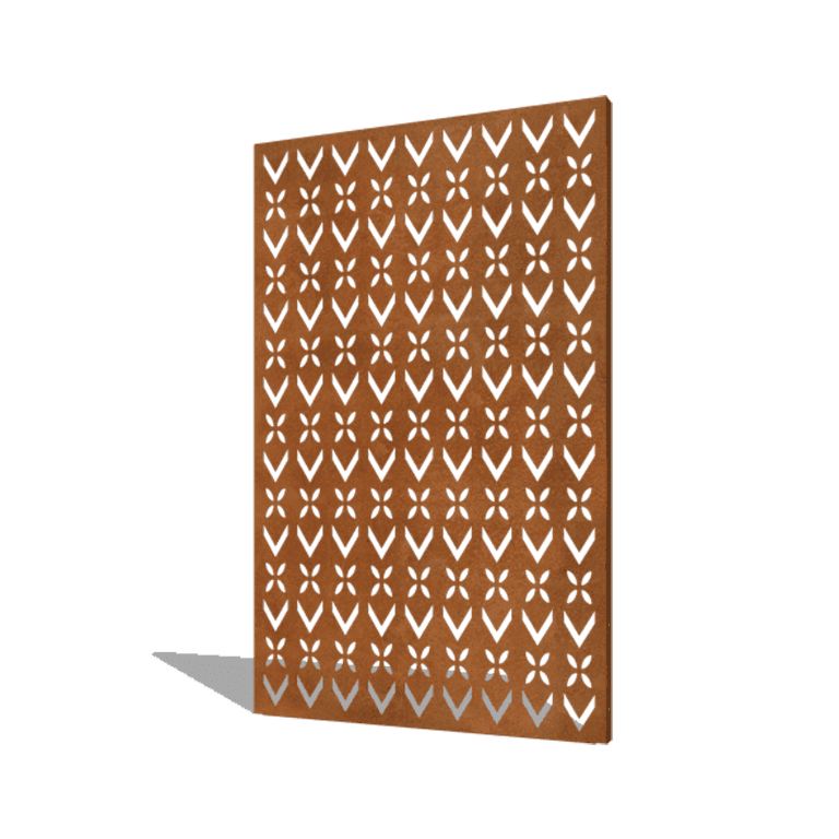 Panel z cortenovej ocele strešný motív kompozícia 1 120 x 6 x 190 cm