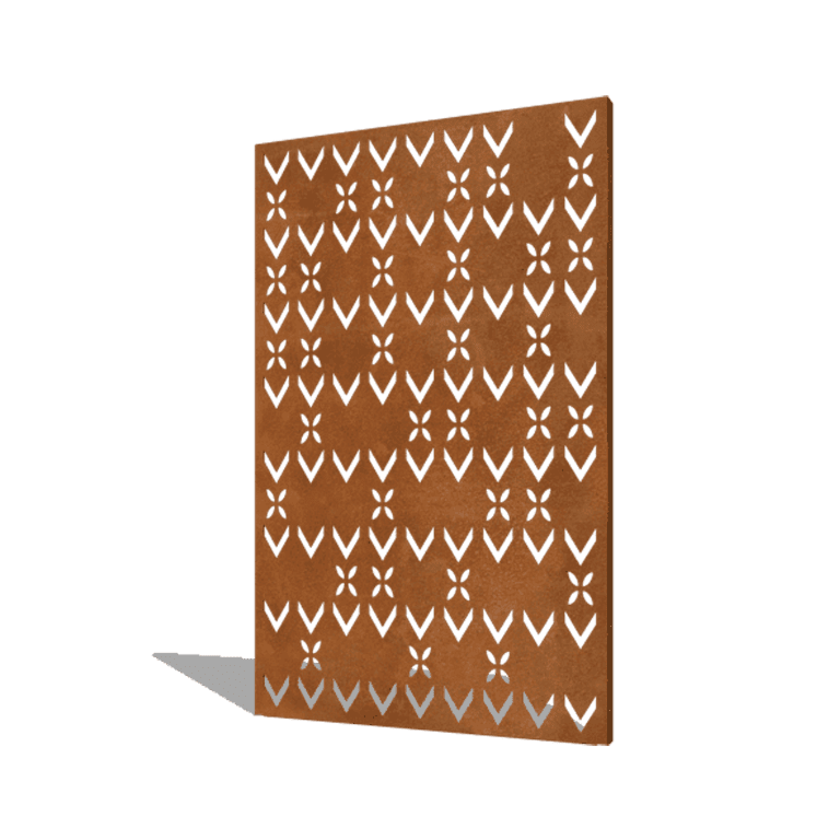 Panel z cortenovej ocele strešný motív kompozícia 3 120 x 6 x 190 cm