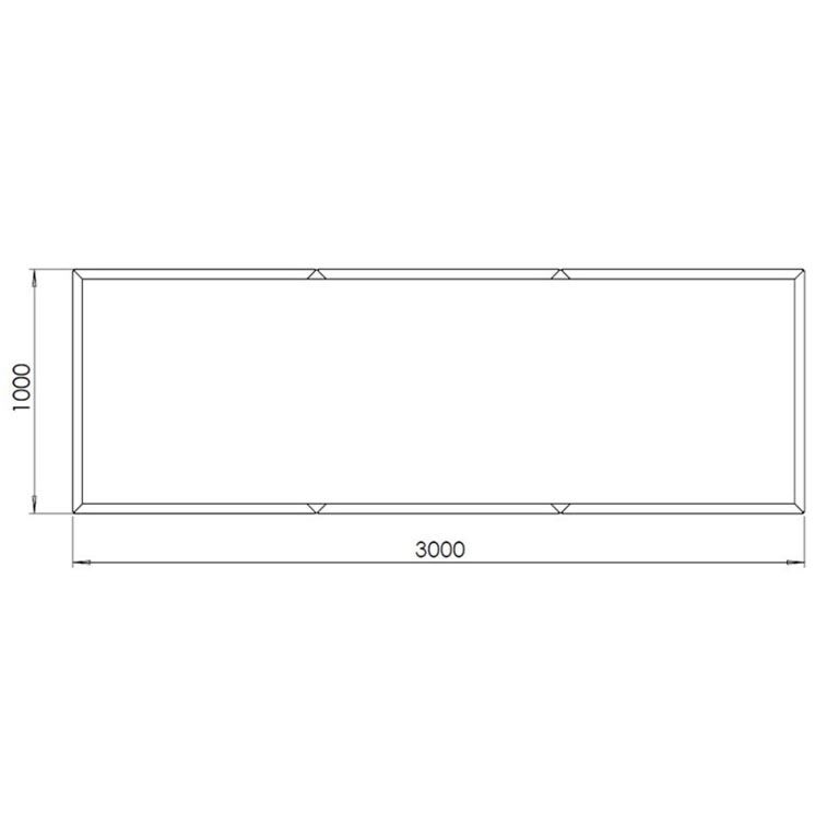 Práškom lakovaný oceľový kvetináč Texas xxl 300 x 100 cm
