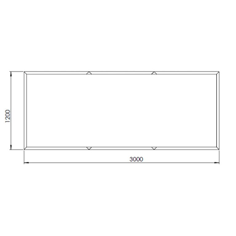 Práškom lakovaný oceľový kvetináč Texas xxl 300 x 120 cm