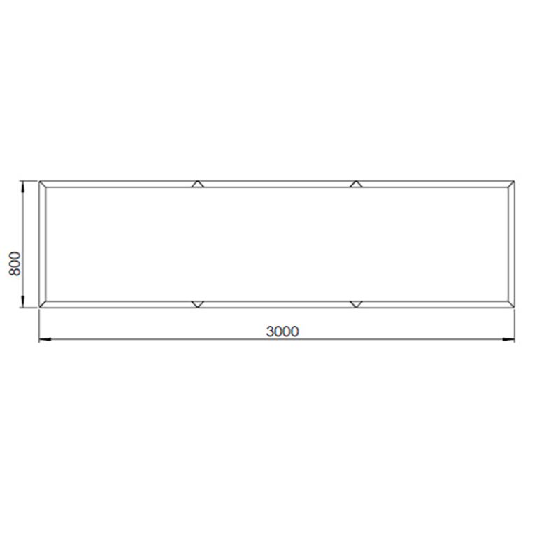 Práškom lakovaný oceľový kvetináč Texas xxl 300 x 80 cm
