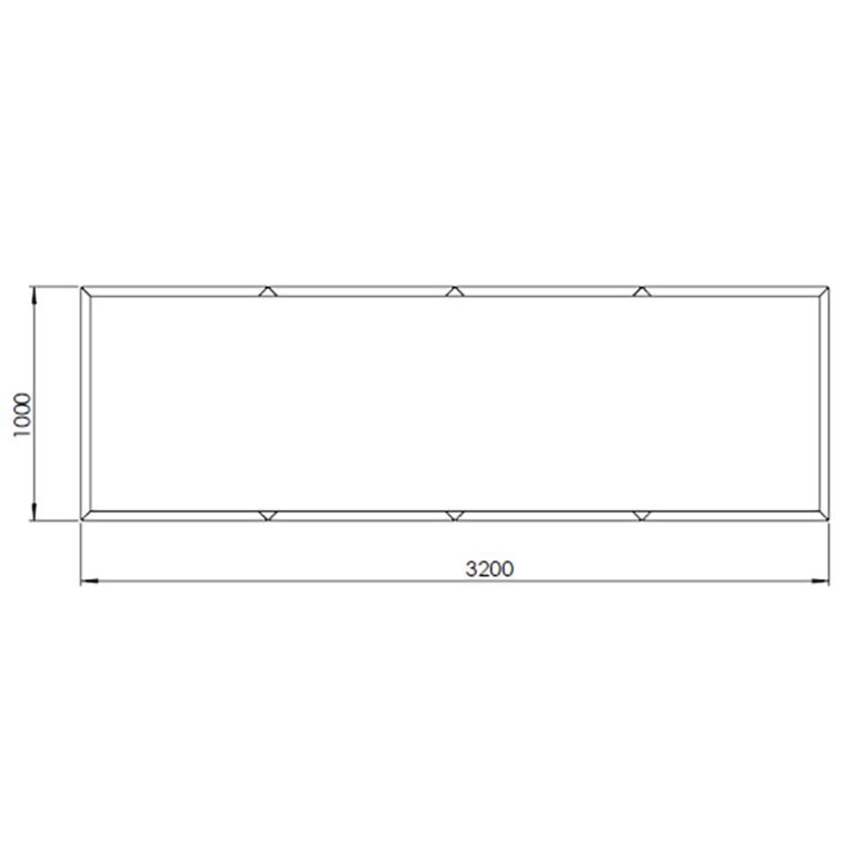 Práškom lakovaný oceľový kvetináč Texas xxl 320 x 120 cm