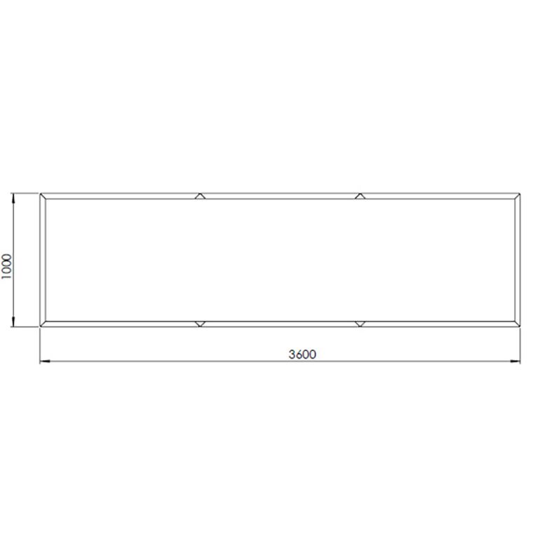 Práškom lakovaný oceľový kvetináč Texas xxl 360 x 100 cm