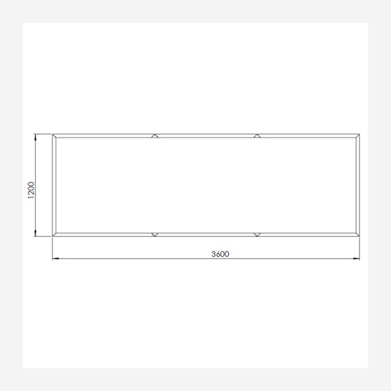 Práškom lakovaný oceľový kvetináč Texas xxl 360 x 120 cm