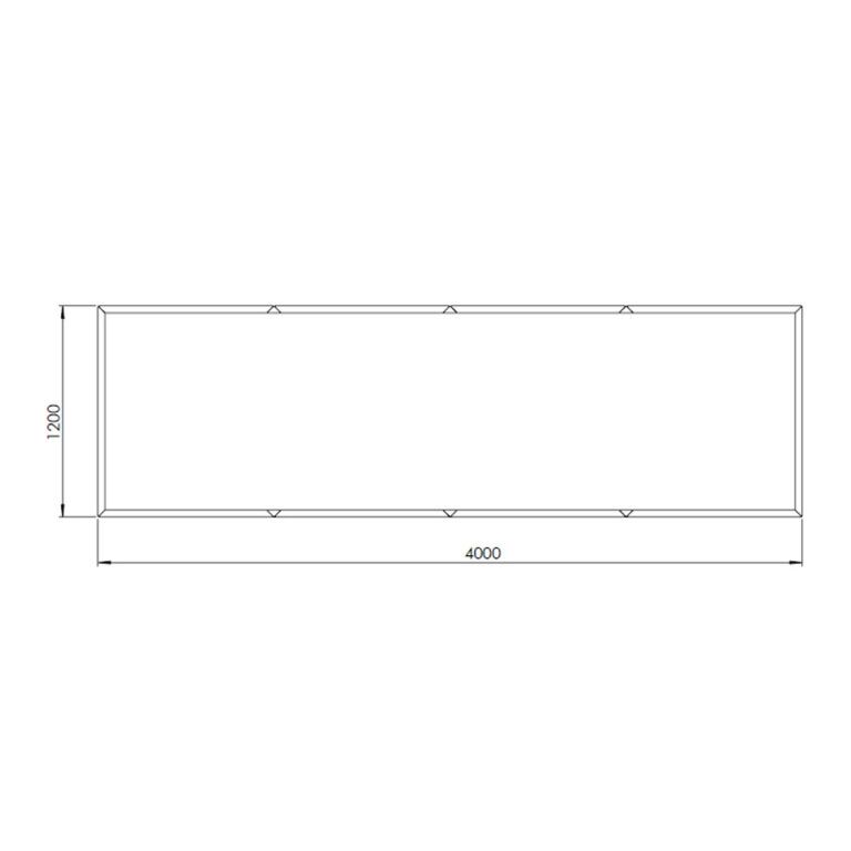 Práškom lakovaný oceľový kvetináč Texas xxl 400 x 120 cm