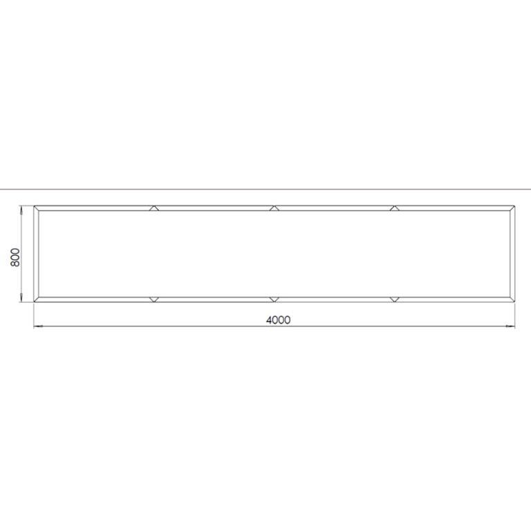 Práškom lakovaný oceľový kvetináč Texas xxl 400 x 80 cm