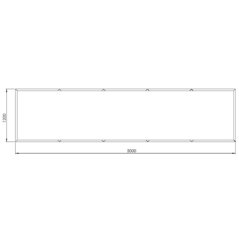 Práškom lakovaný oceľový kvetináč Texas xxl 500 x 120 cm