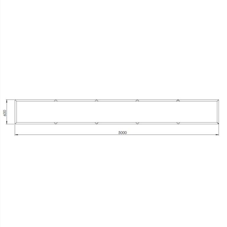 Práškom lakovaný oceľový kvetináč Texas xxl 500 x 60 cm