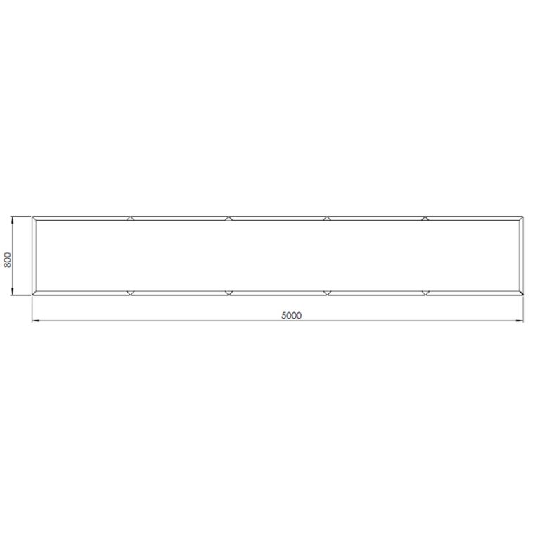 Práškom lakovaný oceľový kvetináč Texas xxl 500 x 80 cm