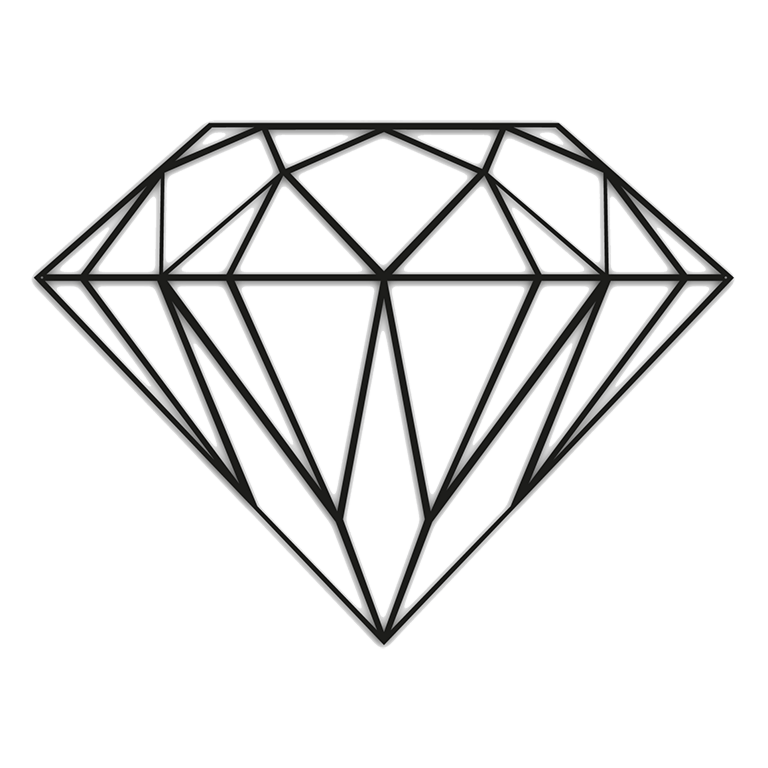 Kovová nástenná dekorácie Diamant *OP=OP