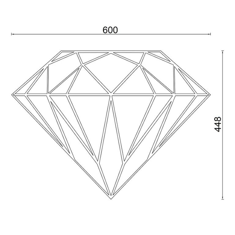 Kovová nástenná dekorácie Diamant *OP=OP