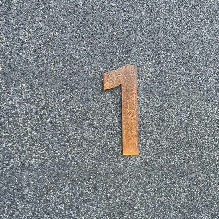 Domové číslo z cortenovej ocele 1 - 30 cm