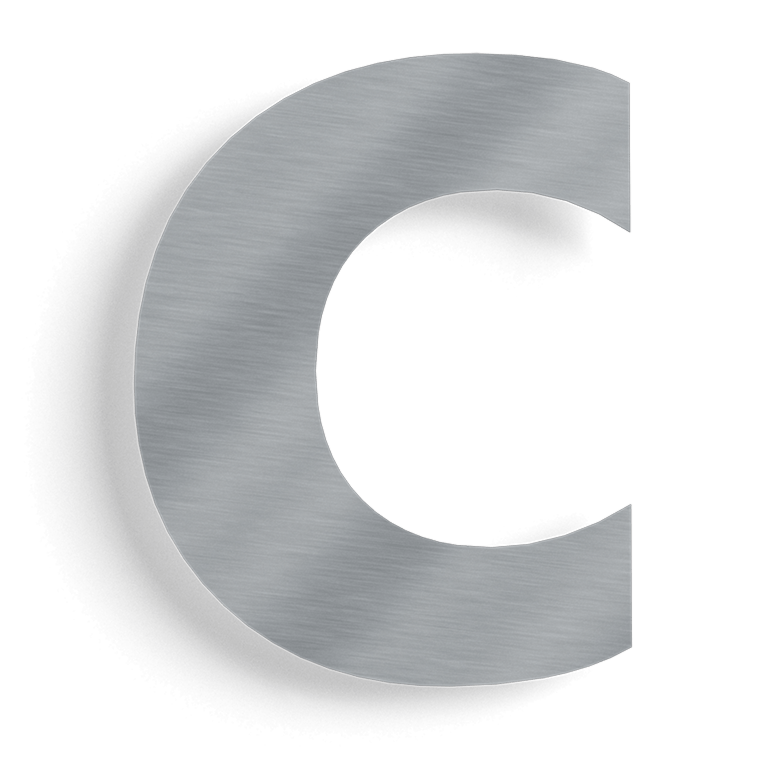 Domové číslo z nehrdzavejúcej ocele c - 10 cm