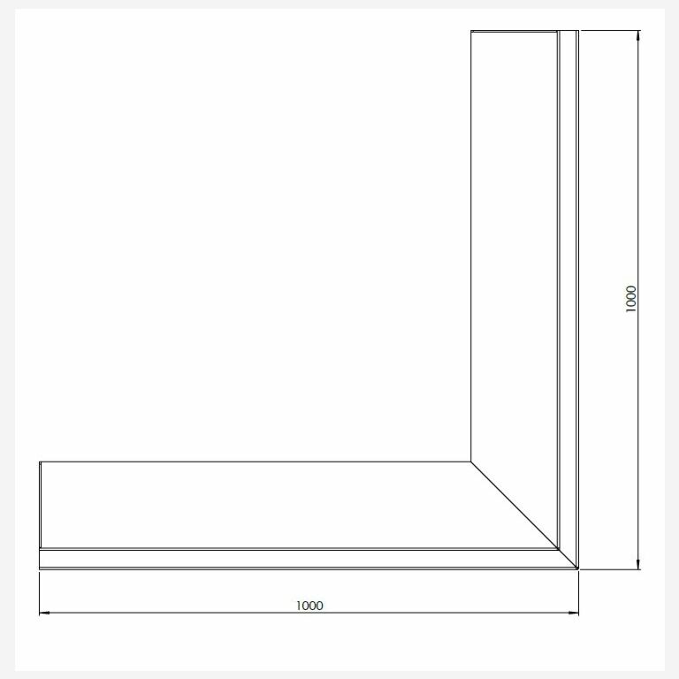 Oporná stena z cortenovej ocele vonkajší roh 100 x 100 cm (výška 50 cm)