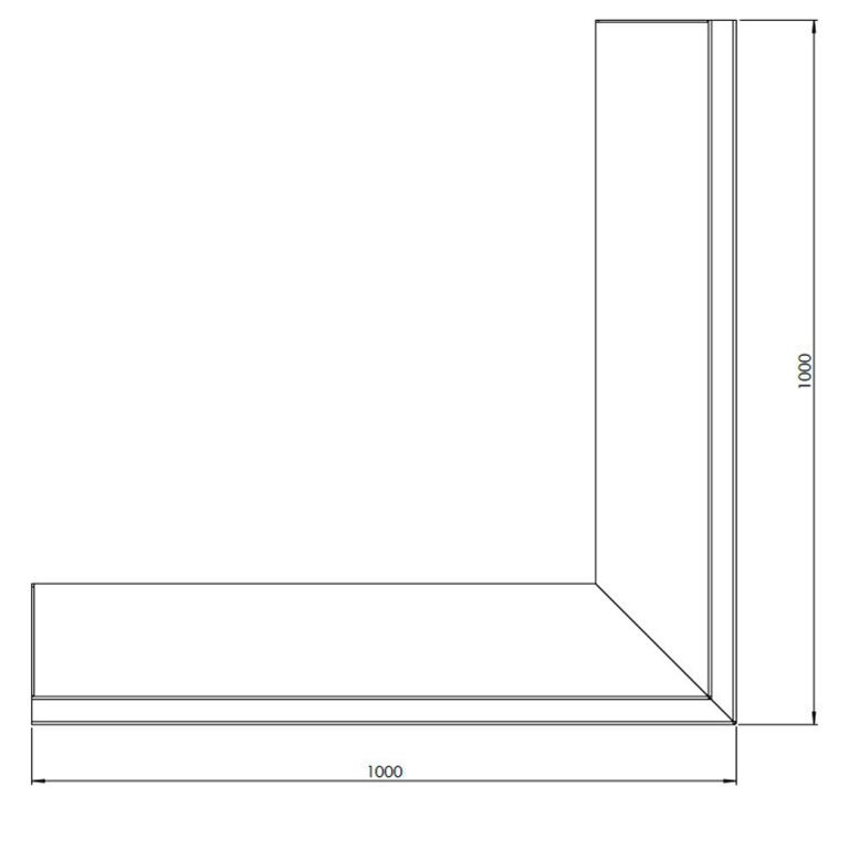 Oporná stena z cortenovej ocele vonkajší roh 100 x 100 cm (výška 40 cm)