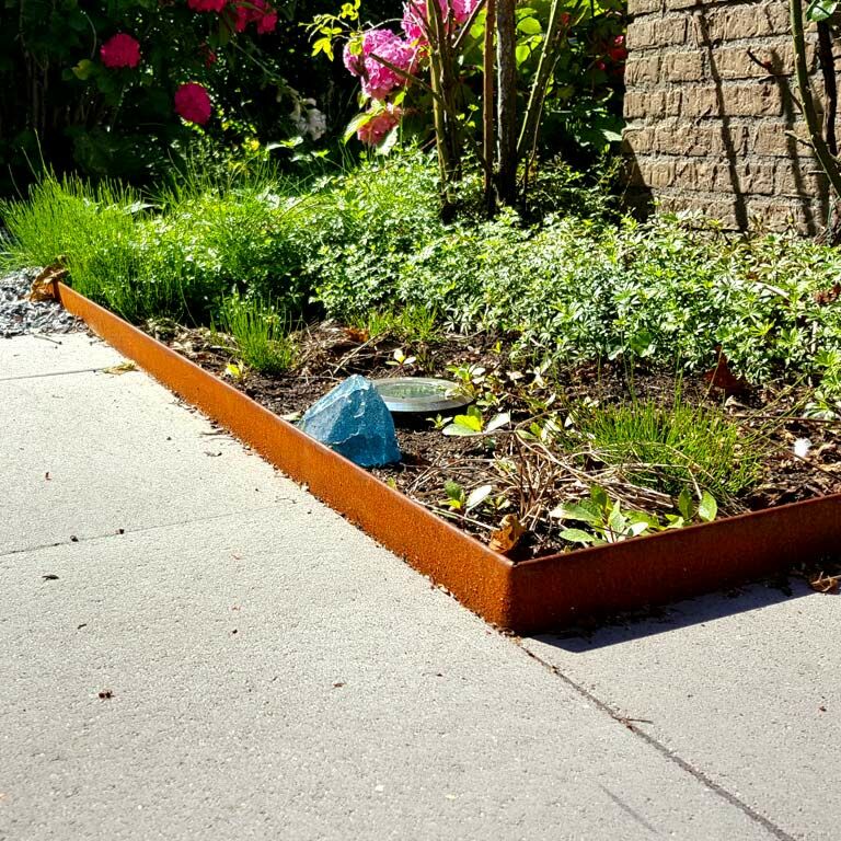 Trávnikové obruby z cortenovej ocele sploštené 23 cm (dĺžka 150 cm)