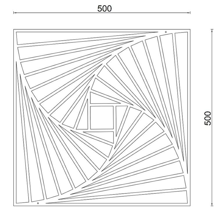 Kovová nástenná dekorácie Geometrické tvary 3.0