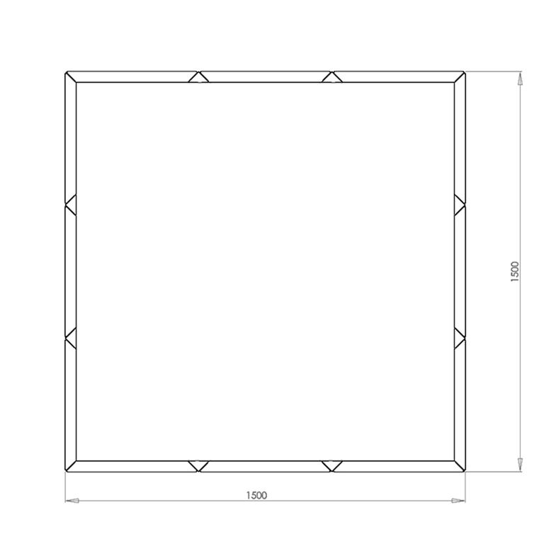 Práškom lakovaný oceľový kvetináč Miami xxl 150 x 150 cm