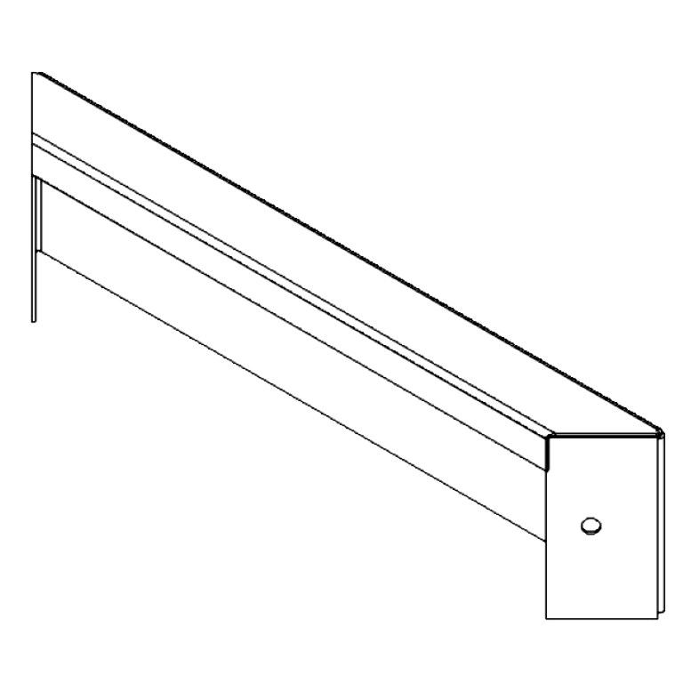 Práškom lakovaný oceľový panel 10 x 40 cm