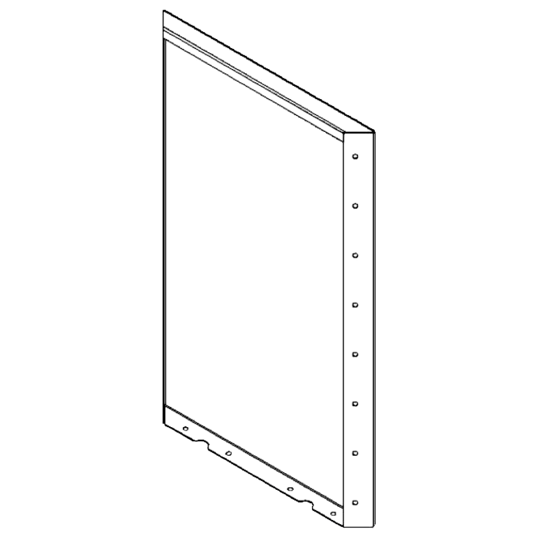 Práškom lakovaný oceľový panel 80 x 50 cm