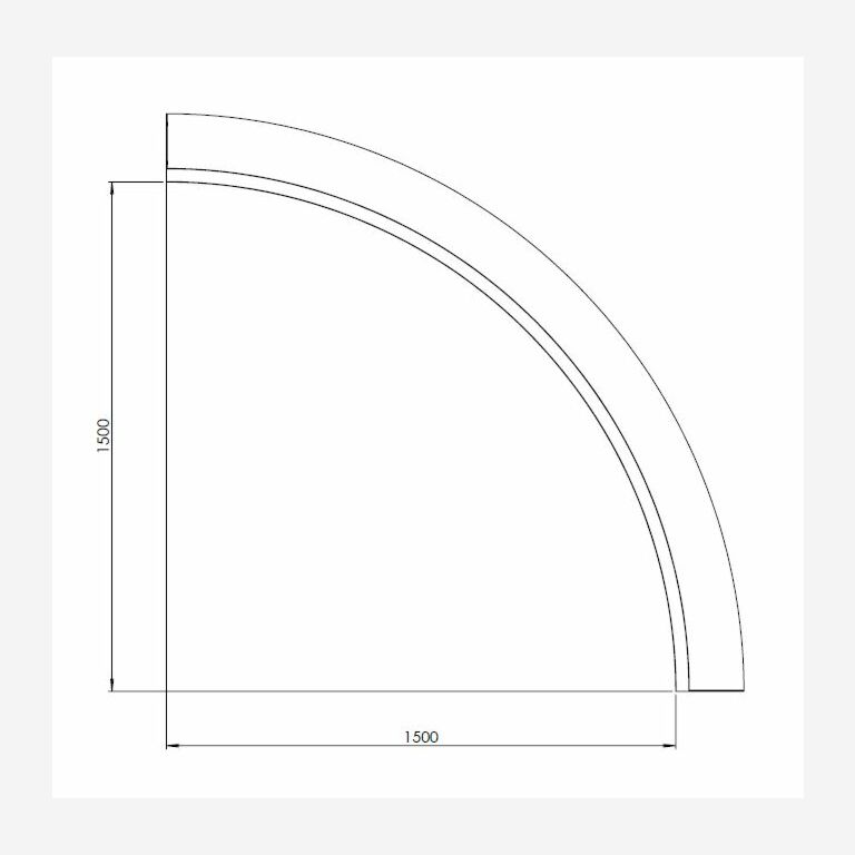 Oporná stena z cortenovej ocele vnútorné zakrivenie 150 x 150 cm (výška 40 cm)