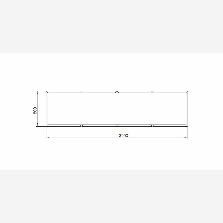 Práškom lakovaný oceľový kvetináč Texas xxl 320 x 80 cm