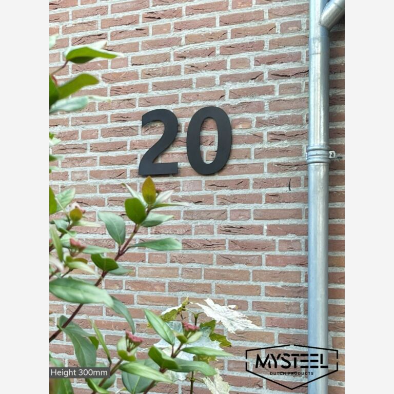 Domové číslo z nehrdzavejúcej ocele Čierna 4 - 30 cm
