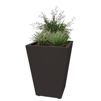 Oceľový kvetináč - Cone - 60 x 60 x 81,5 cm - Zvarený - Iná farba RAL - So spodnou doskou