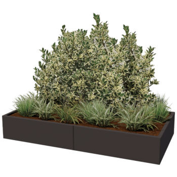 Oceľový kvetináč XXL - Obdĺžnik - 200 x 100 x 40 cm - Iná farba RAL - So spodnou doskou