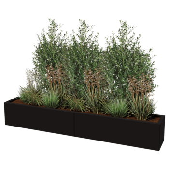 Oceľový kvetináč XXL - Obdĺžnik - 200 x 30 x 60 cm - Iná farba RAL - Bez spodnej dosky