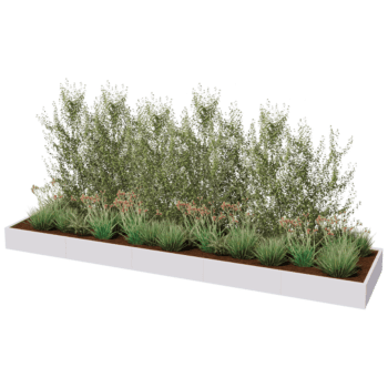 Práškom lakovaný oceľový kvetináč Texas xxl 500 x 120 cm