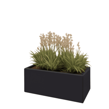 Oceľový kvetináč - Obdĺžnik - 80 x 40 x 30 cm - RAL9005 matný (čierny) - Bez spodnej dosky